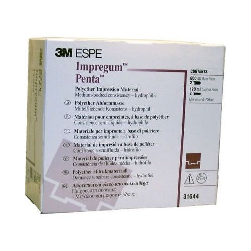 3M ESPE 31644N Impregum Penta Polyether Medium Body Double Back 2/Pk 3M ESPE 31644N Impregum Penta Polyether Medium Body Double Back 2/Pk